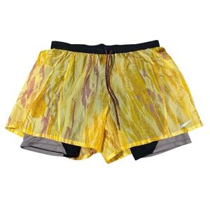 Nike Men's Flex Stride Wild Run 2-in-1 Running Shorts Citron Size L